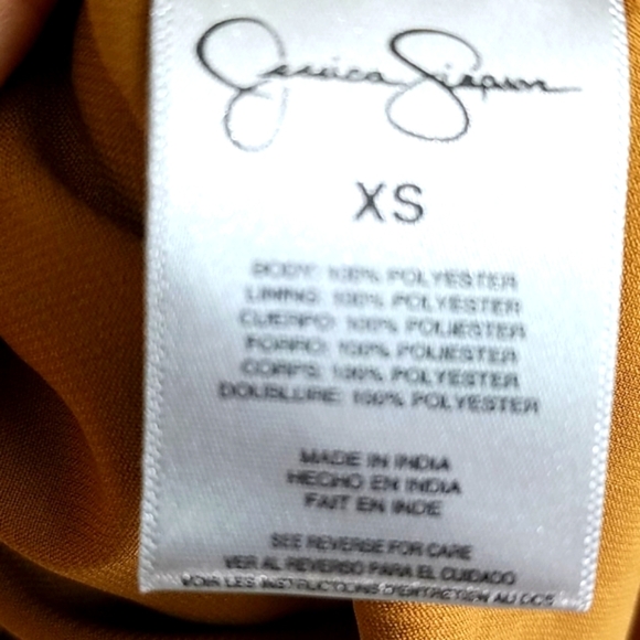 Sundress belted Python snake print lined chiffon high low Brown Tan Cream XS - Picture 13 of 13